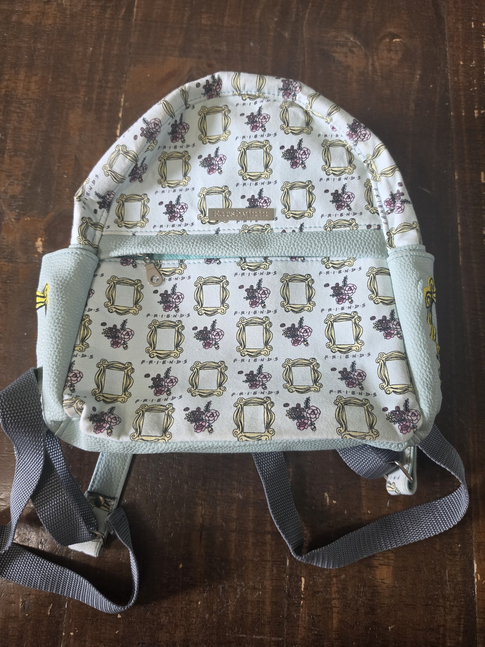 Friends Light Blue Mini Backpack with Frame Print